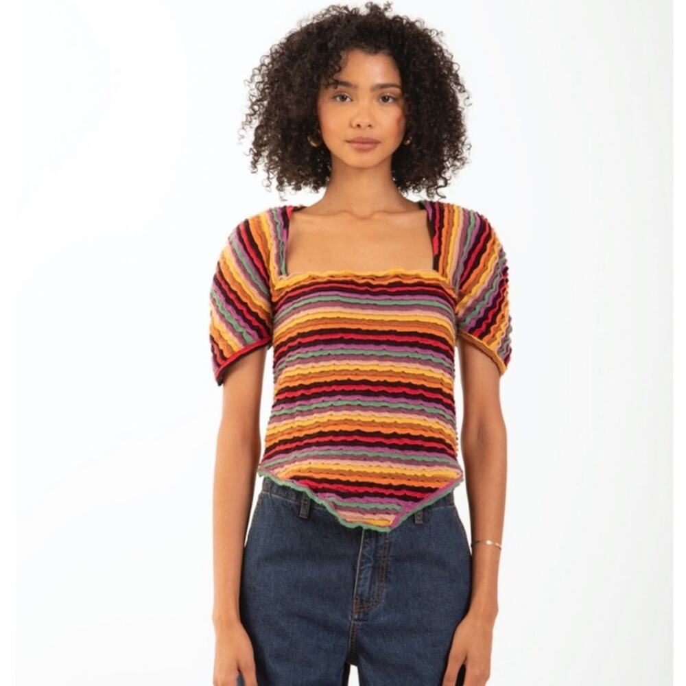 Tach Centauro Top Knit Multicolor Stripe Size S